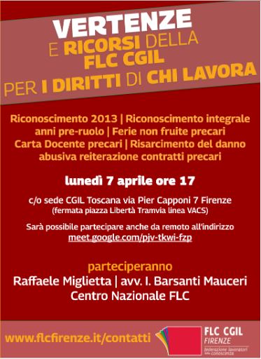 Immagine per Vertenze e ricorsi FLC per i diritti di chi lavora | lun 7 aprile, ore 17
